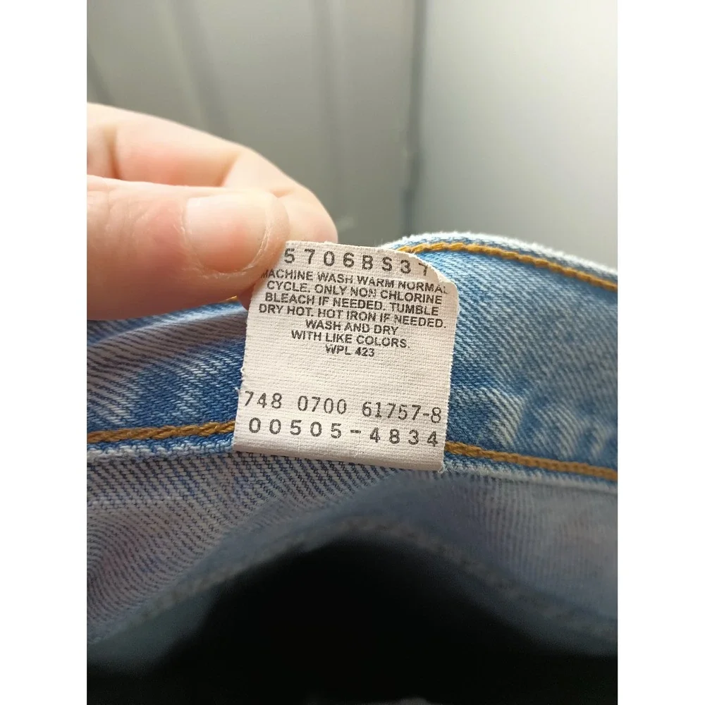 Levi's 505 Regular Fit Straight Leg Jeans‎ Mens 42x32 Light Wash Vintage 2000s